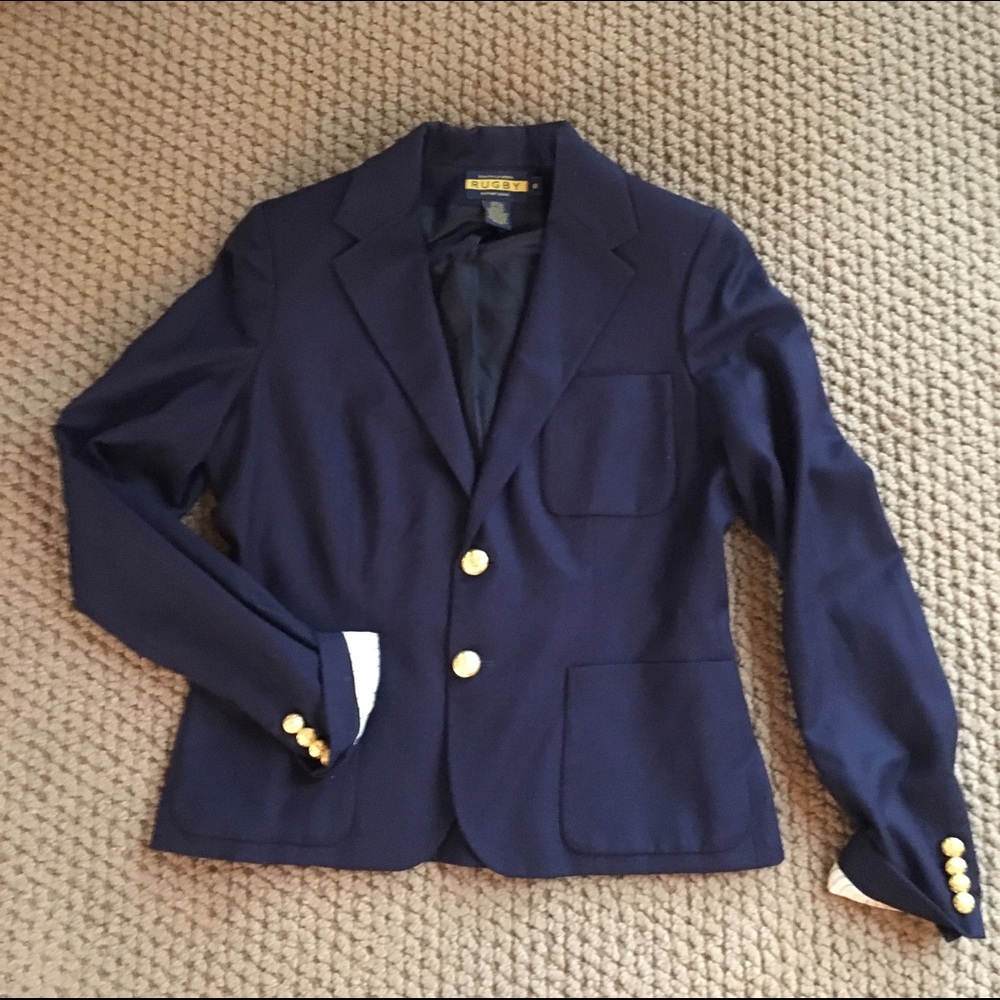 Ralph Lauren RUGBY Navy Blazer Sz 8